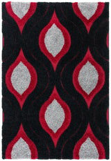 Safavieh Florida Shag 5'-3" x 7'-6" Rug in Black / Red