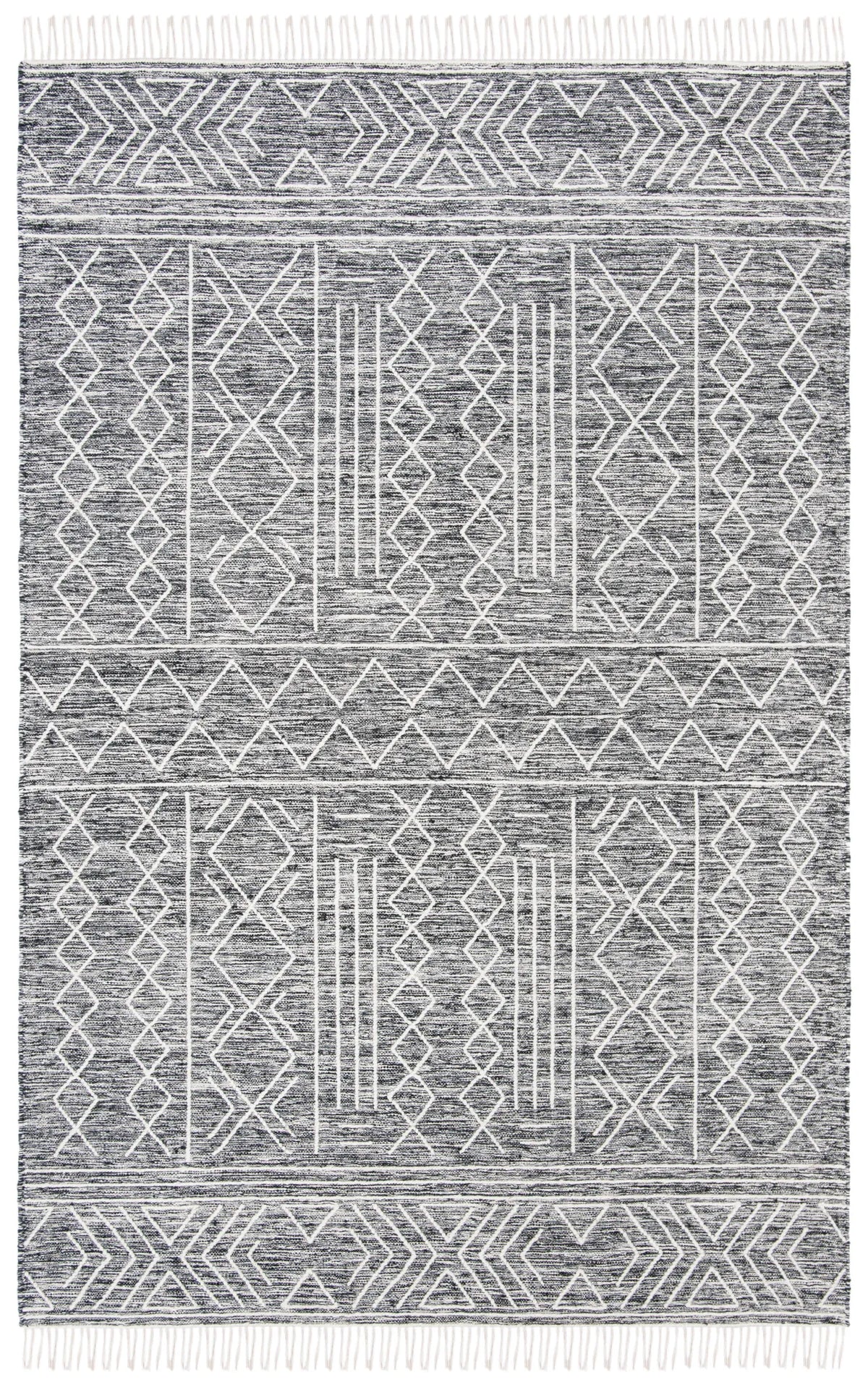 Safavieh Kilim 4'-0" x 6'-0" Rug in Black / Ivory
