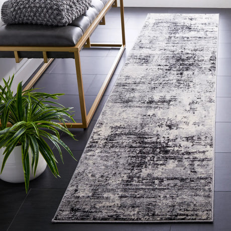 Safavieh Jasper 100 2'-0" x 9'-0" Rug in Black / Ivory