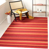 Safavieh Striped Kilim 4'-0" x 6'-0" Rug in Red