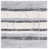 Safavieh Fontana Shag  800 6'-7" x 6'-7" Rug in Ivory / Grey