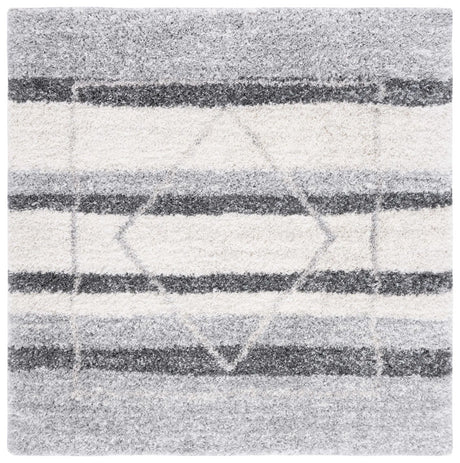 Safavieh Fontana Shag  800 6'-7" x 6'-7" Rug in Ivory / Grey