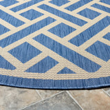 Safavieh Courtyard 6'-7" x 6'-7" Rug in Blue / Light Beige