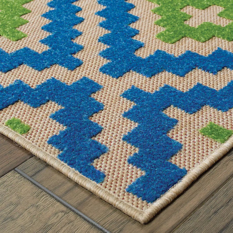 Oriental Weavers Sphinx Cayman 2063Z Sand / Blue Rugs - corner detail