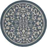 Safavieh Courtyard 5'-3" x 5'-3" Rug in Navy / Beige