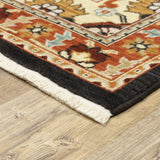 Oriental Weavers Sphinx Lilihan 4929A Black/ Red Rugs - corner detail