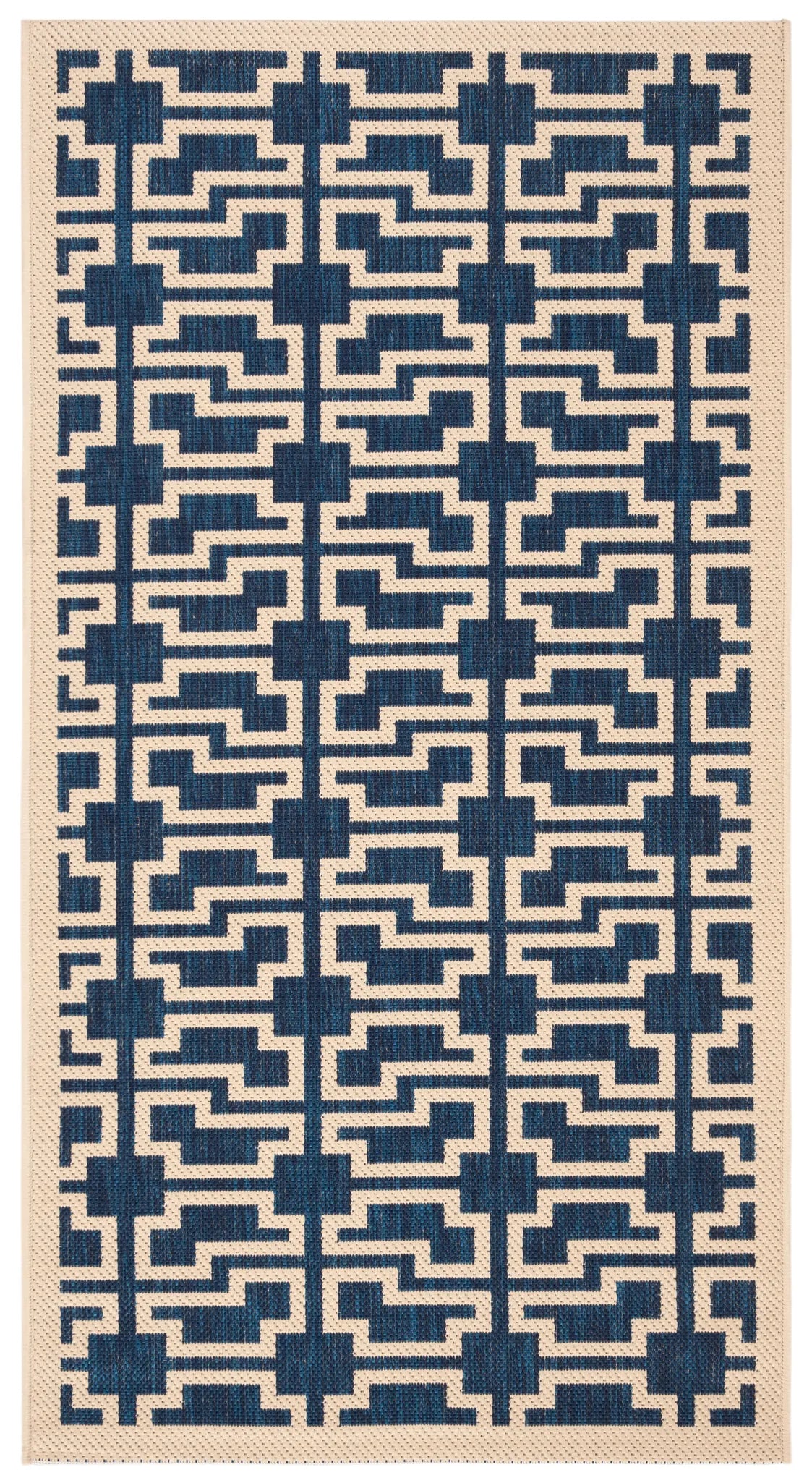 Safavieh Courtyard 2'-7" x 5'-0" Rug in Navy / Beige