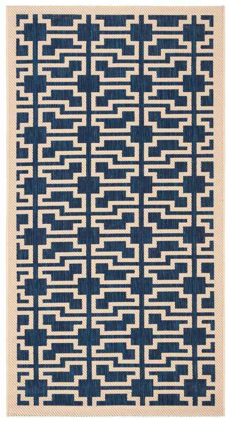 Safavieh Courtyard 2'-7" x 5'-0" Rug in Navy / Beige
