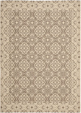 Safavieh Courtyard 4'-0" x 5'-7" Rug in Brown / Creme