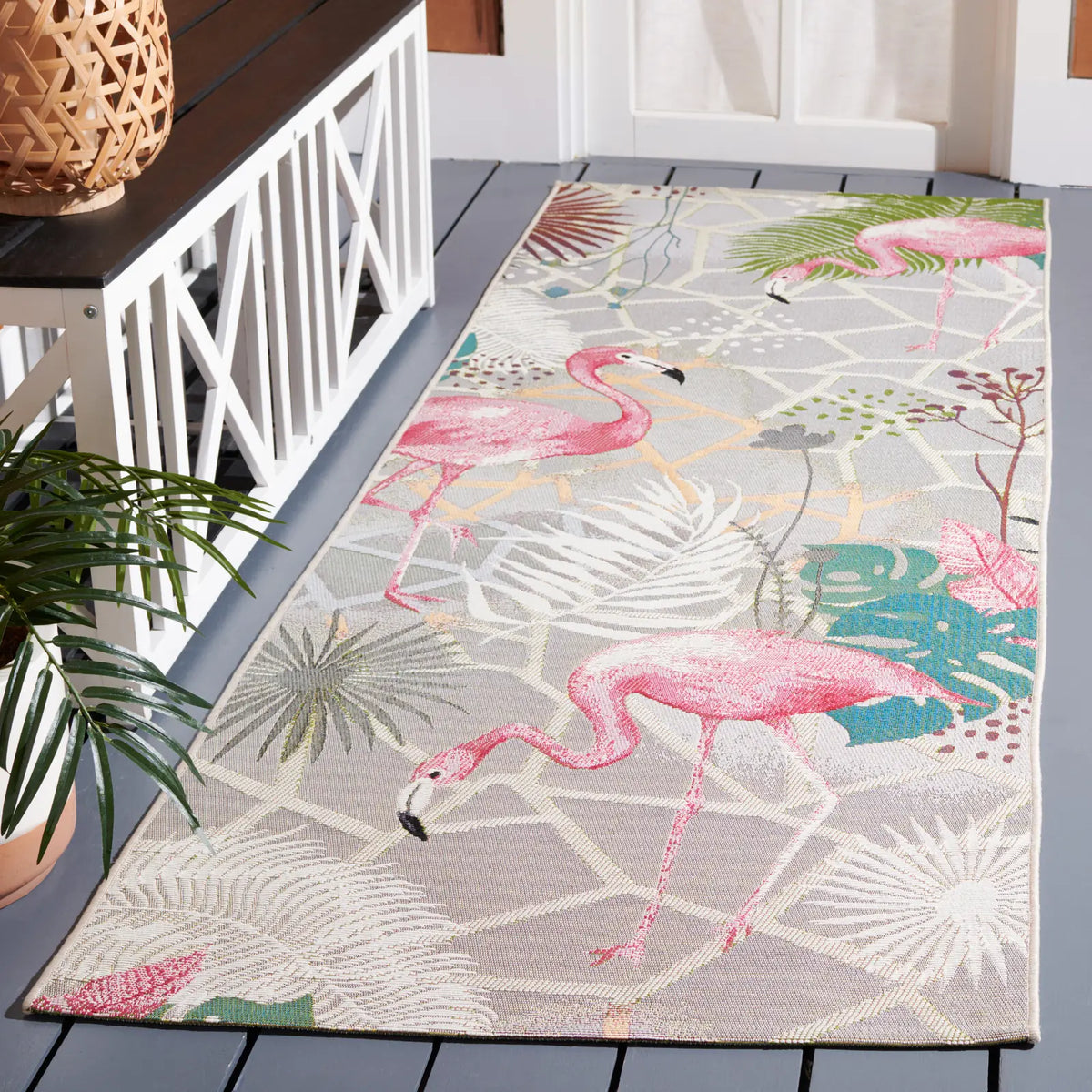 Safavieh Barbados 500 2'-8" x 10'-5" Rug in Grey / Pink