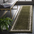 Safavieh Border & Stripe Shag 200 2'-2" x 8'-0" Rug in Green