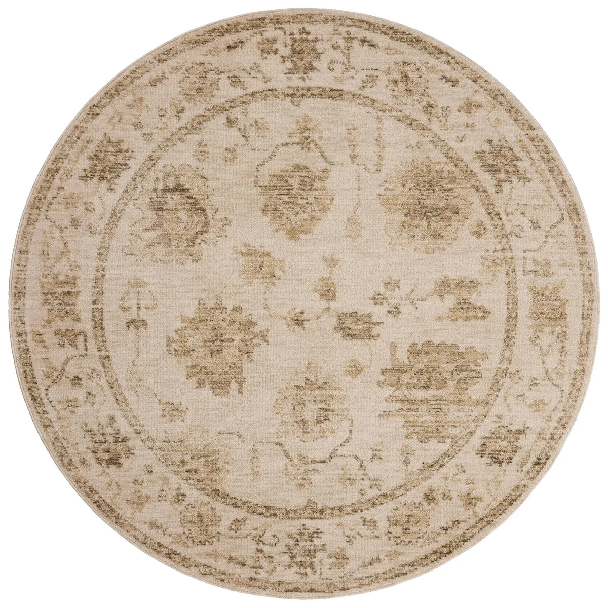 Loloi Willa WIA-04 Fog / Natural Power Loomed Rug - round flat
