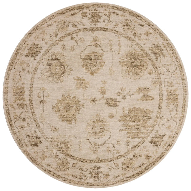 Loloi Willa WIA-04 Fog / Natural Power Loomed Rug - round flat