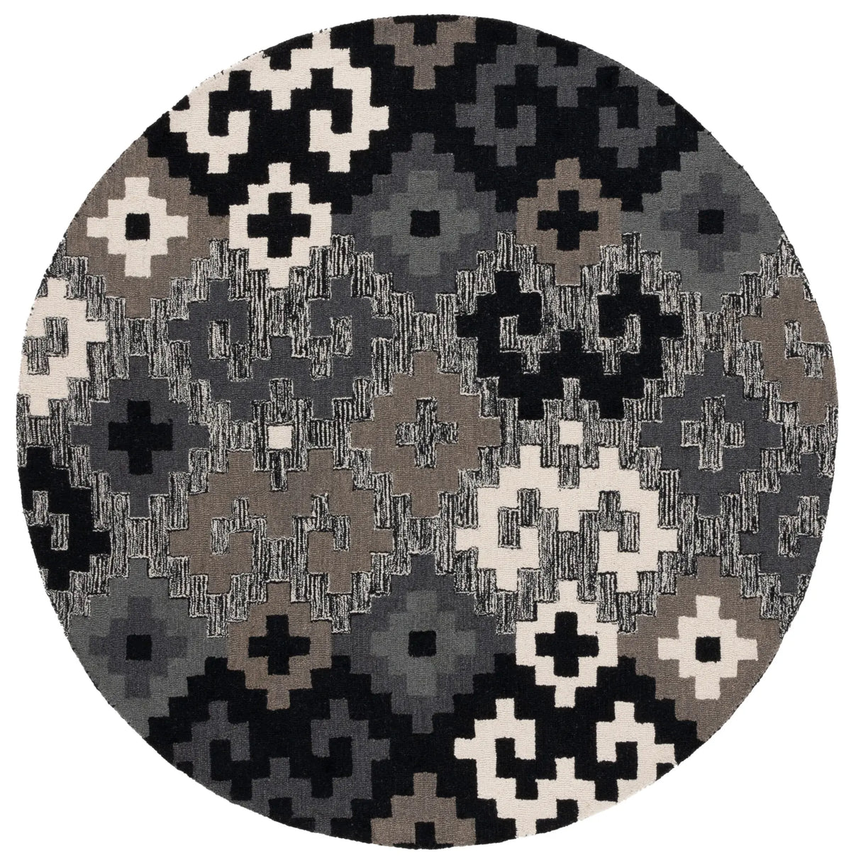 Safavieh Metro 6'-0" x 6'-0" Rug in Black / Ivory