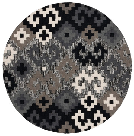 Safavieh Metro 6'-0" x 6'-0" Rug in Black / Ivory