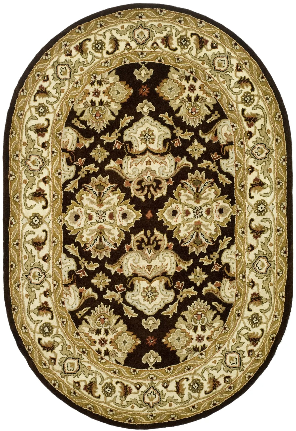 Safavieh Heritage 4'-6" x 6'-6" Rug in Espresso / Ivory