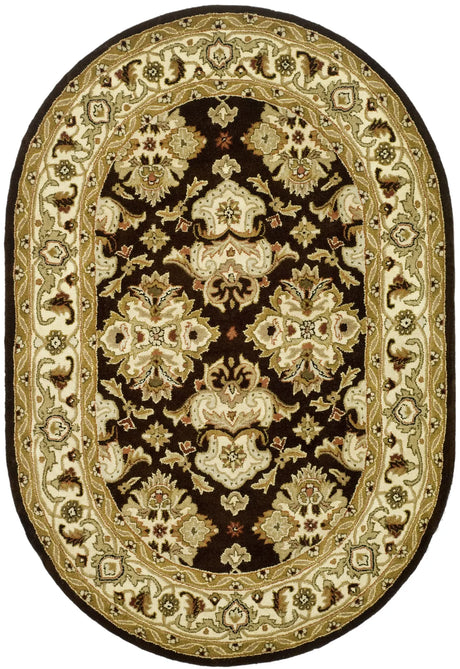Safavieh Heritage 4'-6" x 6'-6" Rug in Espresso / Ivory