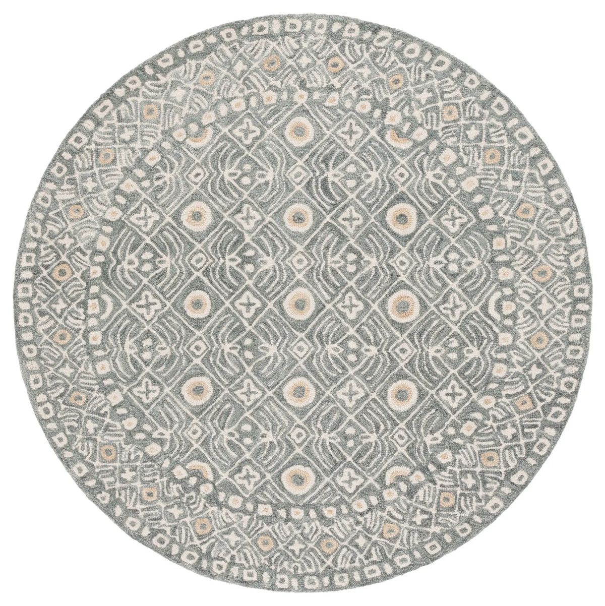 Safavieh Micro-Loop 5'-0" x 5'-0" Rug in Silver / Ivory