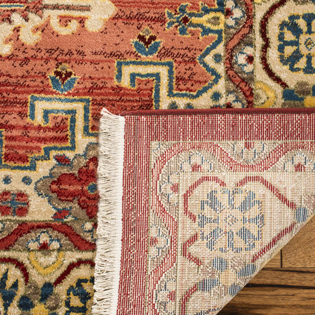 Safavieh Kashan 5'-1" x 7'-5" Rug in Red / Ivory