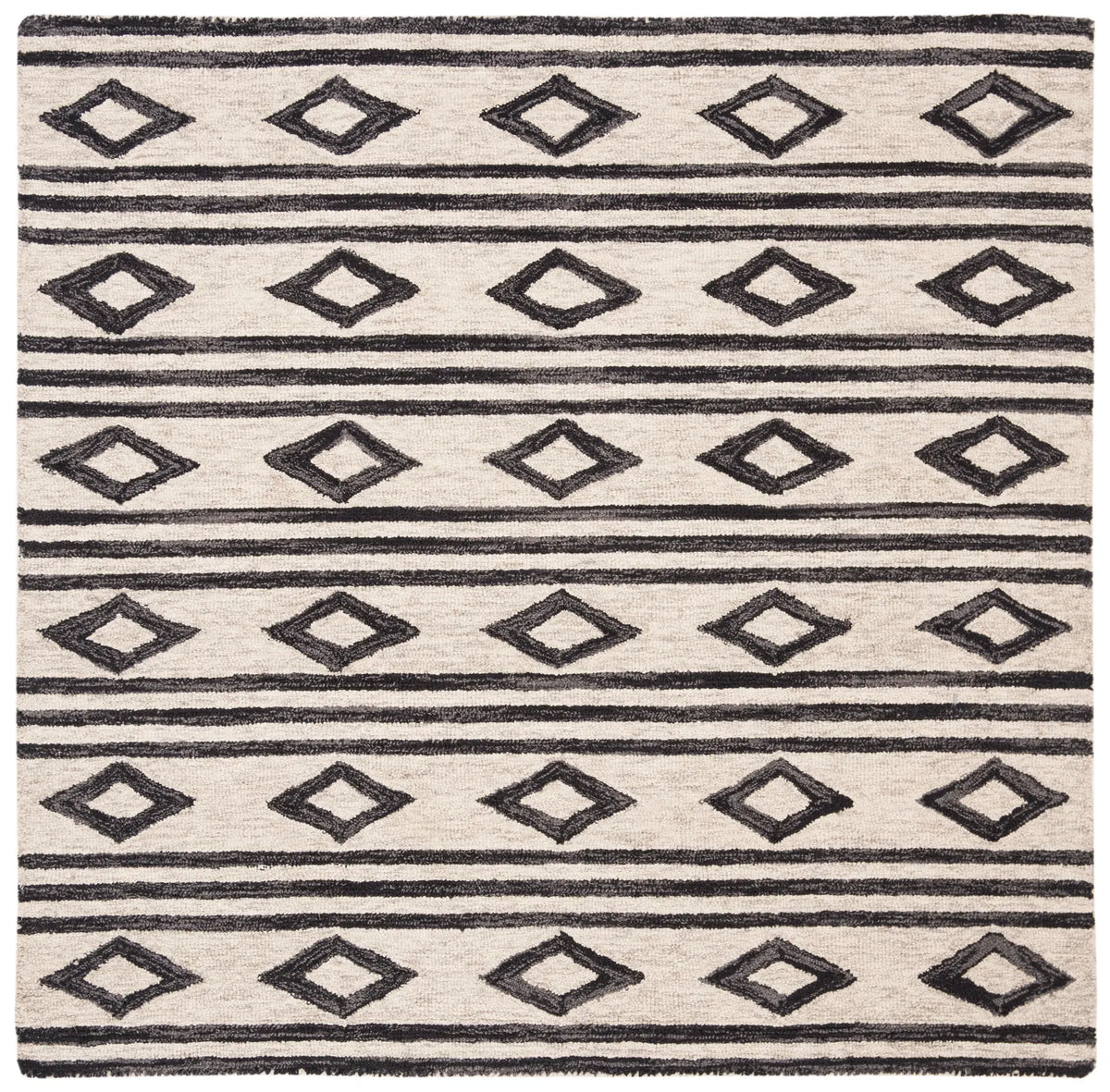 Safavieh Micro-Loop 5'-0" x 5'-0" Rug in Ivory / Charcoal