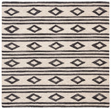 Safavieh Micro-Loop 5'-0" x 5'-0" Rug in Ivory / Charcoal