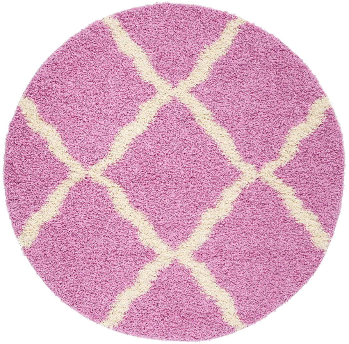 Safavieh Sgd-Dallas Shag 6'-0" x 6'-0" Rug in Pink / Ivory