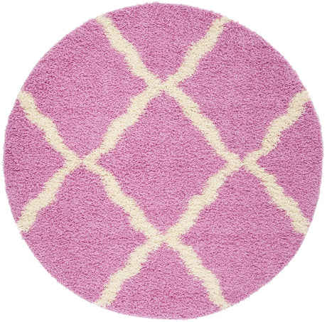 Safavieh Sgd-Dallas Shag 6'-0" x 6'-0" Rug in Pink / Ivory