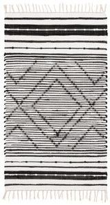 Safavieh Striped Kilim 3'-0" x 5'-0" Rug in Black / Ivory
