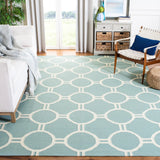 Safavieh Dhurries 6'-0" x 9'-0" Rug in Light Blue / Ivory