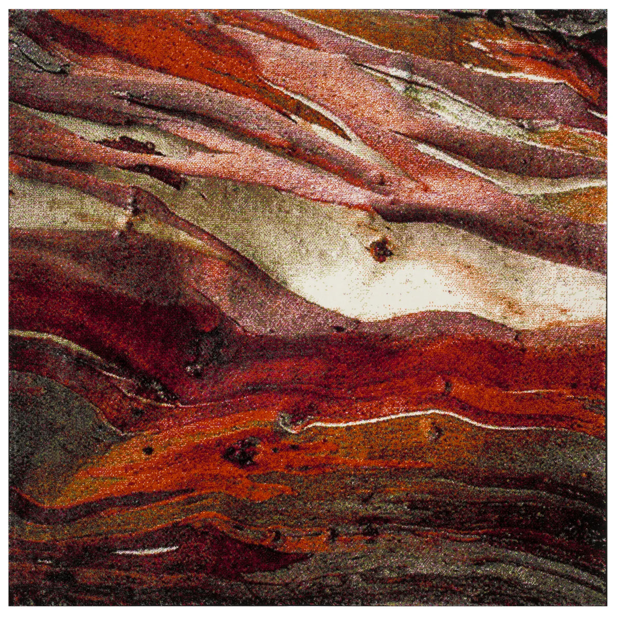 Safavieh Glacier 6'-7" x 6'-7" Rug in Red / Multi