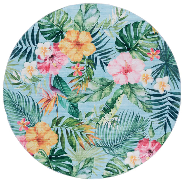 Safavieh Malibu 6'-0" x 6'-0" Rug in Aqua / Pink