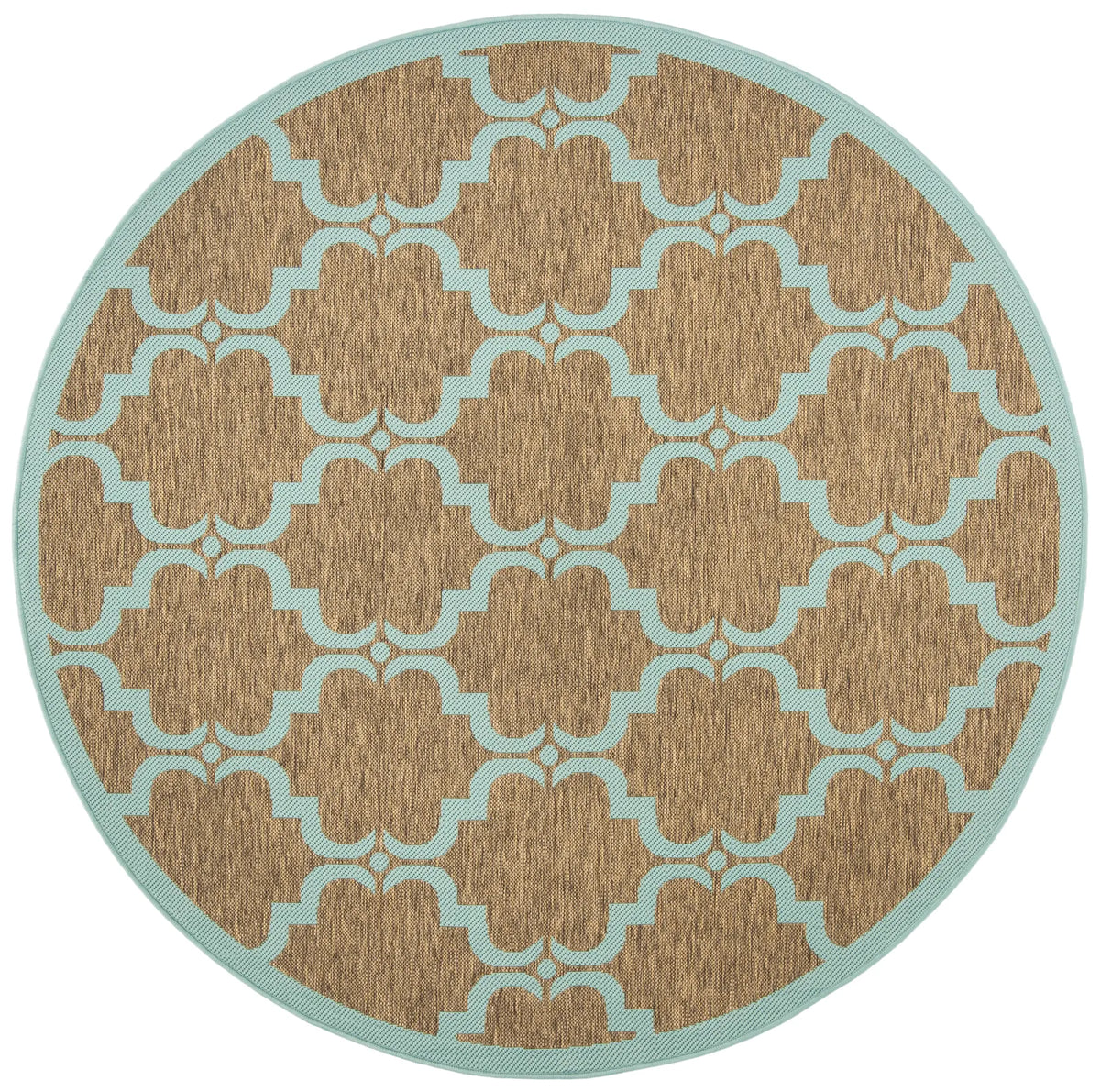 Safavieh Courtyard 6'-7" x 6'-7" Rug in Brown / Aqua