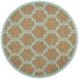 Safavieh Courtyard 6'-7" x 6'-7" Rug in Brown / Aqua