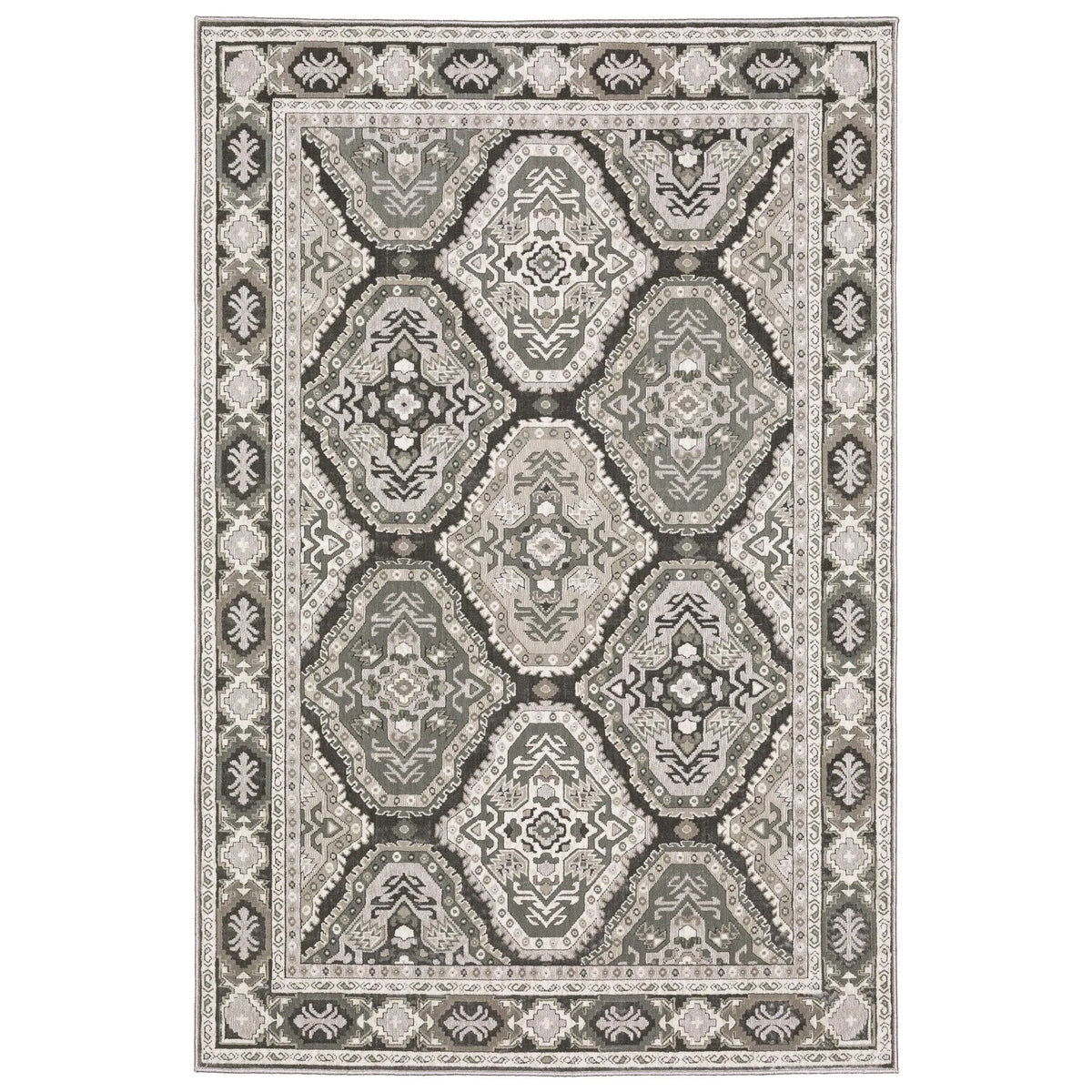 Oriental Weavers Sphinx Ellington Ell04 Grey/ Grey Rug - main flat