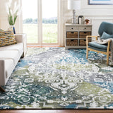 Safavieh Watercolor 6'-7" x 9'-0" Rug in Ivory / Peacock Blue