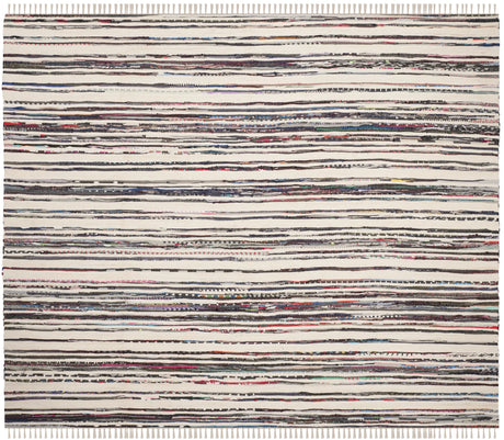 Safavieh Rag Rug 6'-0" x 6'-0" Rug in Ivory / Charcoal