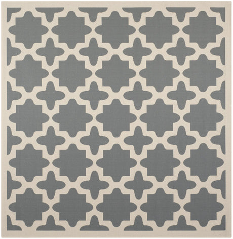 Safavieh Courtyard 6'-7" x 6'-7" Rug in Anthracite / Beige