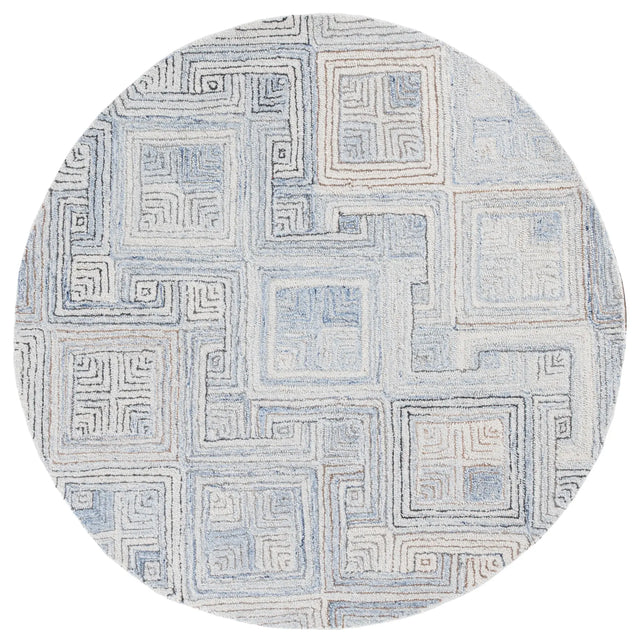 Safavieh Micro-Loop 5'-0" x 5'-0" Rug in Natural / Grey