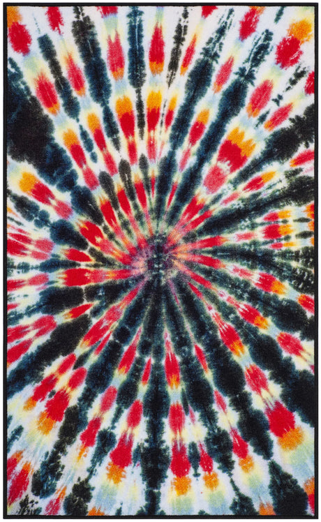 Safavieh Paint Brush 3'-3" x 5'-3" Rug in Black / Coral