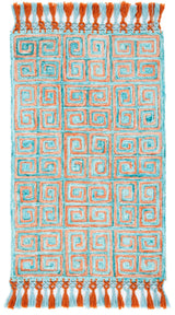 Safavieh Sahara 3'-0" x 5'-0" Rug in Rust / Aqua