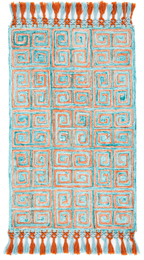 Safavieh Sahara 3'-0" x 5'-0" Rug in Rust / Aqua