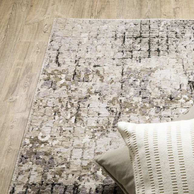 Oriental Weavers Nebulous 091D9 Grey/ Beige Rug - corner detail