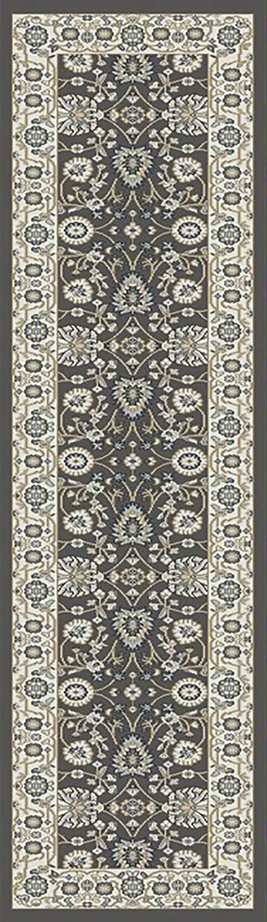 Dynamic Rugs Yazd 2803 Power Loomed Traditional Grey/Ivory Rug - Runner