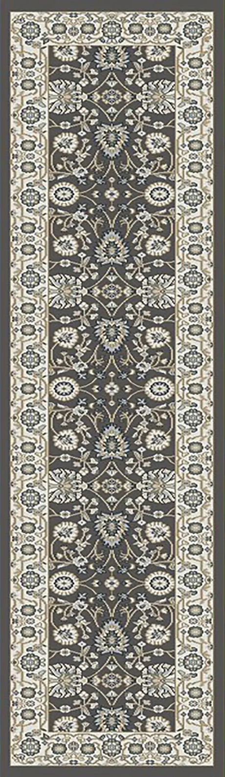 Dynamic Rugs Yazd 2803 Power Loomed Traditional Grey/Ivory Rug - Runner