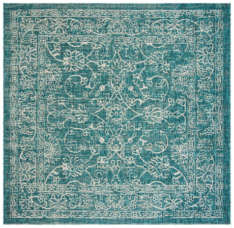 Safavieh Courtyard 6'-7" x 6'-7" Rug in Turquoise