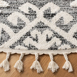 Safavieh Moroccan Tassel Shag 10'-0" x 10'-0" Rug in Ivory / Grey
