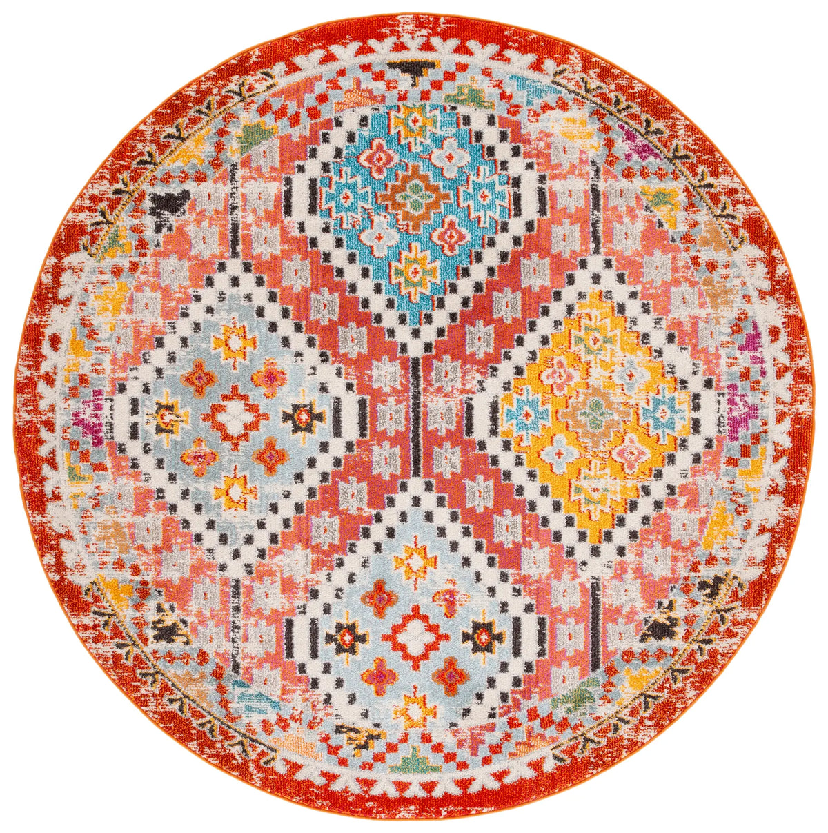 Safavieh Madison 6'-7" x 6'-7" Rug in Rust / Pink
