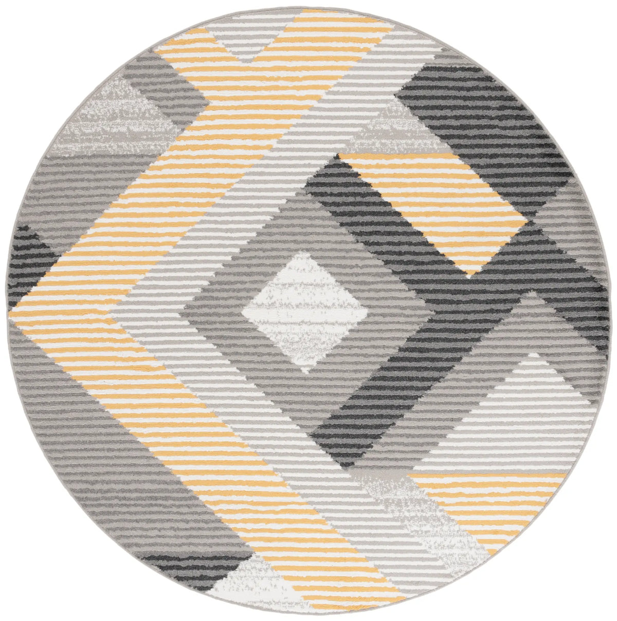 Safavieh Pyramid 6'-7" x 6'-7" Rug in Grey / Ivory Gold