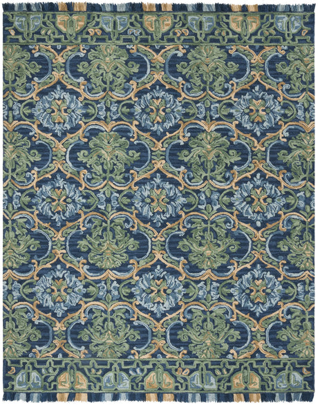 Safavieh Blossom 10'-0" x 14'-0" Rug in Navy / Green