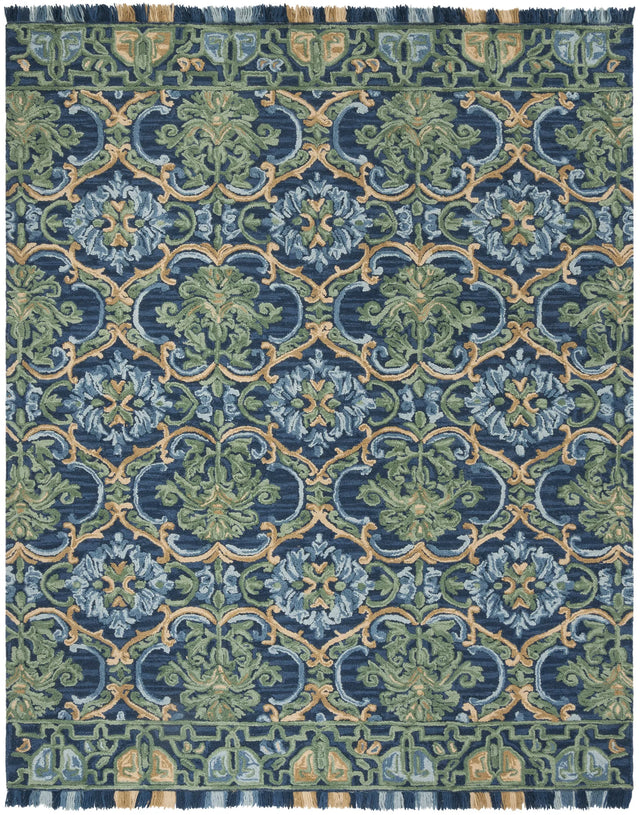 Safavieh Blossom 10'-0" x 14'-0" Rug in Navy / Green